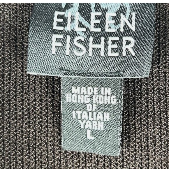 Eileen Fisher Dark Brown Viscose Button Cardigan Sweater Jacket Womens L Pockets - Picture 5 of 5